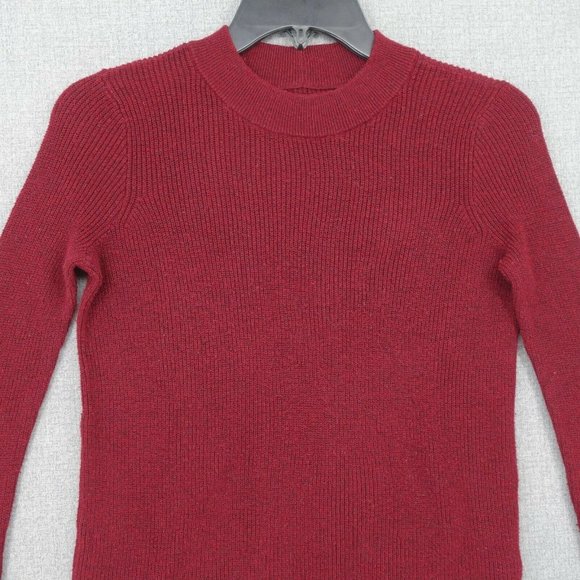 American Eagle Sweater Womens Small Red Long Sleeve Crew Neck Pullover Knit - Picture 2 of 9